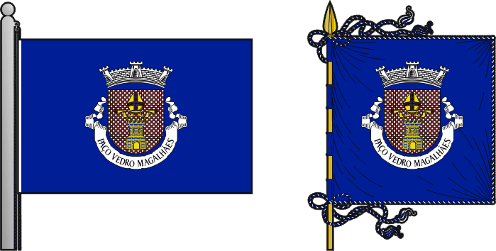 Bandeira e estandarte da antiga freguesia de Paço Vedro de Magalhães - Paço Vedro de Magalhães former civil parish, flag and banner