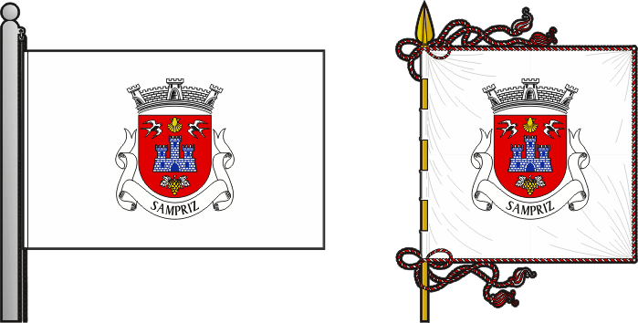 Bandeira e estandarte da freguesia de Sampriz - Sampriz civil parish, flag and banner Bandeira e estandarte da freguesia de Sampriz - Sampriz civil parish, flag and banner
