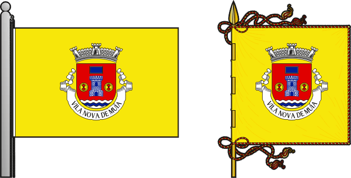 Bandeira e estandarte da antiga freguesia de Vila Nova de Muía - Vila Nova de Muía former civil parish, flag and banner