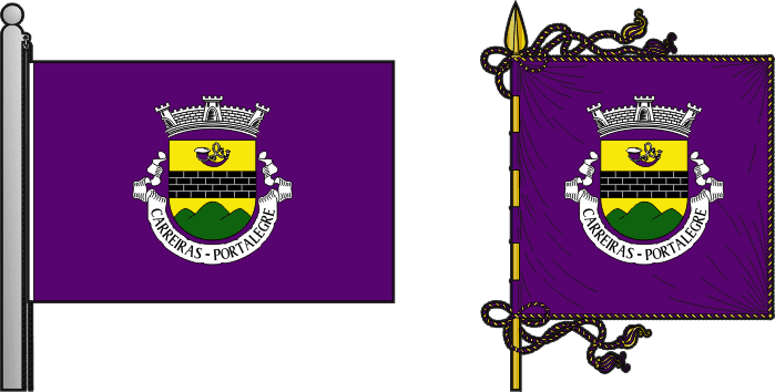 Bandeira e estandarte da antiga freguesia de Carreiras - Carreiras former civil parish, flag and banner Bandeira e estandarte da antiga freguesia de Carreiras - Carreiras former civil parish, flag and banner