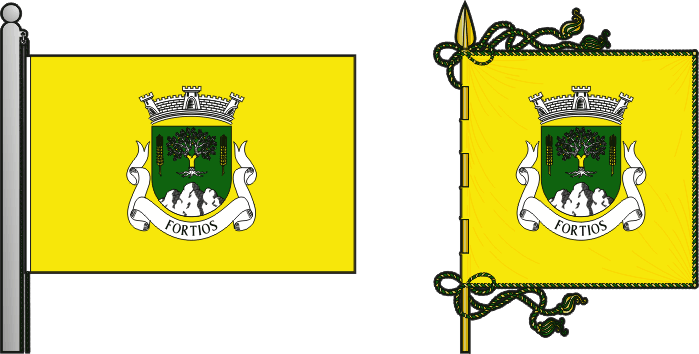 Bandeira e estandarte da freguesia de Fortios - Fortios civil parish, flag and banner