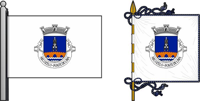 Bandeira e estandarte da freguesia de Arcozelo - Arcozelo civil parish, flag and banner Bandeira e estandarte da freguesia de Arcozelo - Arcozelo civil parish, flag and banner