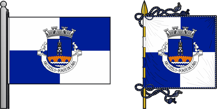 Bandeira e estandarte da freguesia de Arcozelo - Arcozelo civil parish, flag and banner Bandeira e estandarte da freguesia de Arcozelo - Arcozelo civil parish, flag and banner
