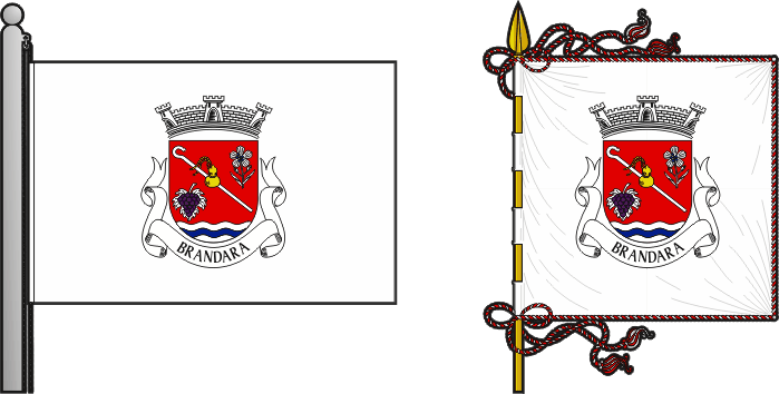 Bandeira e estandarte da freguesia de Brandara - Brandara civil parish, flag and banner Bandeira e estandarte da freguesia de Brandara - Brandara civil parish, flag and banner