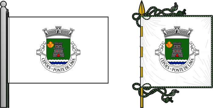 Bandeira e estandarte da antiga freguesia de Cepões - Cepões former civil parish, flag and banner