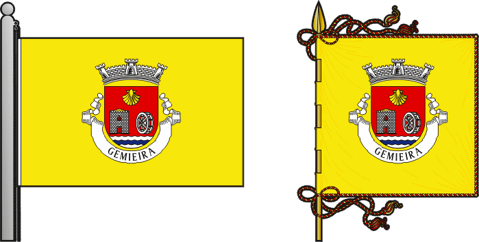 Bandeira e estandarte da freguesia de Gemieira - Gemieira civil parish, flag and banner Bandeira e estandarte da freguesia de Gemieira - Gemieira civil parish, flag and banner