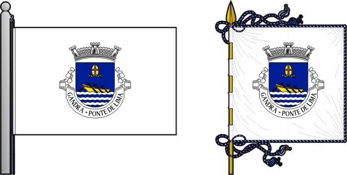 Bandeira e estandarte da freguesia de Gandra - Gandra civil parish, flag and banner Bandeira e estandarte da freguesia de Gandra - Gandra civil parish, flag and banner