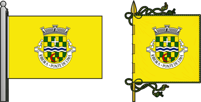 Bandeira e estandarte da freguesia de Ribeira - Ribeira civil parish, flag and banner Bandeira e estandarte da freguesia de Ribeira - Ribeira civil parish, flag and banner