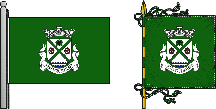 Bandeira e estandarte da freguesia de Santa Cruz do Lima - Santa Cruz do Lima civil parish, flag and banner
