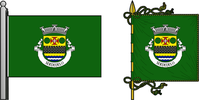 Bandeira e estandarte da freguesia de Serdedelo - Serdedelo civil parish, flag and banner Bandeira e estandarte da freguesia de Serdedelo - Serdedelo civil parish, flag and banner