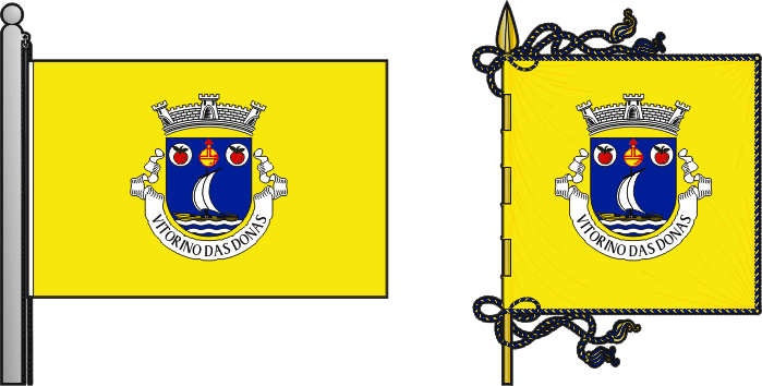 Bandeira e estandarte da freguesia de Vitorino das Donas - Vitorino das Donas civil parish, flag and banner Bandeira e estandarte da freguesia de Vitorino das Donas - Vitorino das Donas civil parish, flag and banner