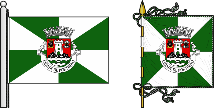 Bandeira e estandarte do Município de Portimão - Portimão municipal flag and banner