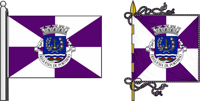 Bandeira e estandarte da Freguesia do Areeiro - Areeiro civil parish, flag and banner Bandeira e estandarte da Freguesia de Portimão - Portimão civil parish, flag and banner