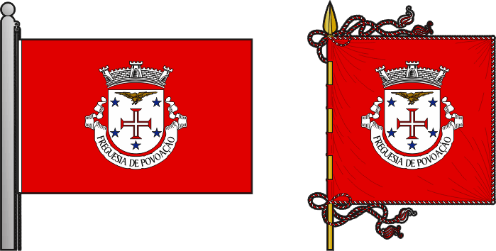 Bandeira e estandarte da freguesia de Povoação - Povoação civil parish, flag and banner Bandeira e estandarte da freguesia de Povoação - Povoação civil parish, flag and banner