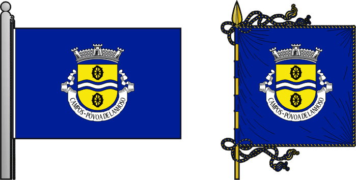 Bandeira e estandarte da antiga freguesia de Campos - Campos former civil parish, flag and banner Bandeira e estandarte da antiga freguesia de Campos - Campos former civil parish, flag and banner