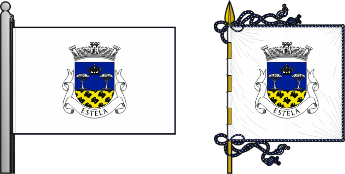 Bandeira e estandarte da freguesia de Estela - Estela civil parish, flag and banner