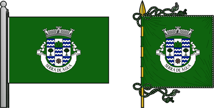 Bandeira e estandarte da freguesia de Serra de Água - Serra de Água civil parish, flag and banner Bandeira e estandarte da freguesia de Serra de Água - Serra de Água civil parish, flag and banner