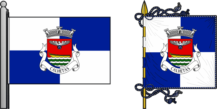Bandeira e estandarte da freguesia de Calhetas - Calhetas civil parish, flag and banner Bandeira e estandarte da freguesia de Calhetas - Calhetas civil parish, flag and banner