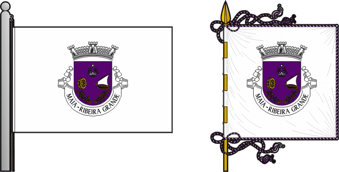 Bandeira e estandarte da freguesia de Maia - Maia civil parish, flag and banner