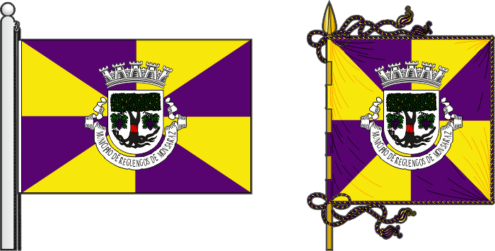 Bandeira e estandarte do Município de Reguengos de Monsaraz - Reguengos de Monsaraz municipal flag and banner Bandeira e estandarte do Município de Reguengos de Monsaraz - Reguengos de Monsaraz municipal flag and banner
