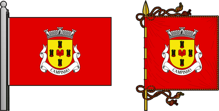 Bandeira e estandarte da antiga freguesia de Campinho - Campinho former civil parish, flag and banner Bandeira e estandarte da antiga freguesia de Campinho - Campinho former civil parish, flag and banner