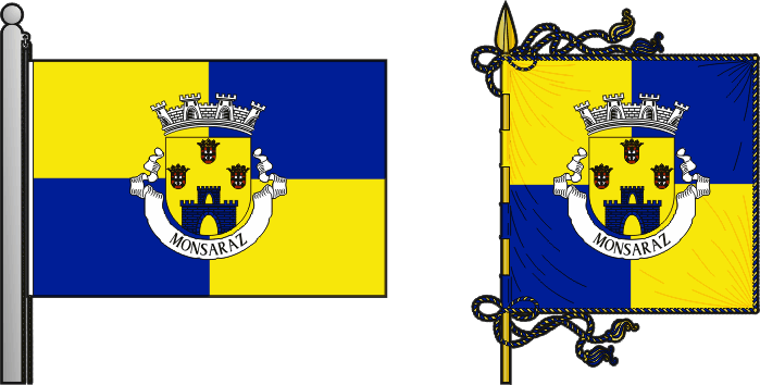 Bandeira e estandarte da freguesia de Monsaraz - Monsaraz civil parish, flag and banner Bandeira e estandarte da freguesia de Monsaraz - Monsaraz civil parish, flag and banner