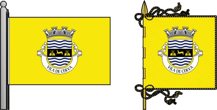 Bandeira e estandarte da antiga freguesia de Cerva - Cerva former civil parish, flag and banner Bandeira e estandarte da antiga freguesia de Cerva - Cerva former civil parish, flag and banner