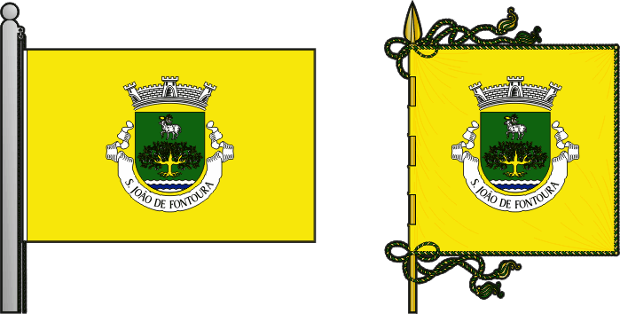 Bandeira e estandarte da freguesia de São João Baptista - São João Baptista civil parish, flag and banner