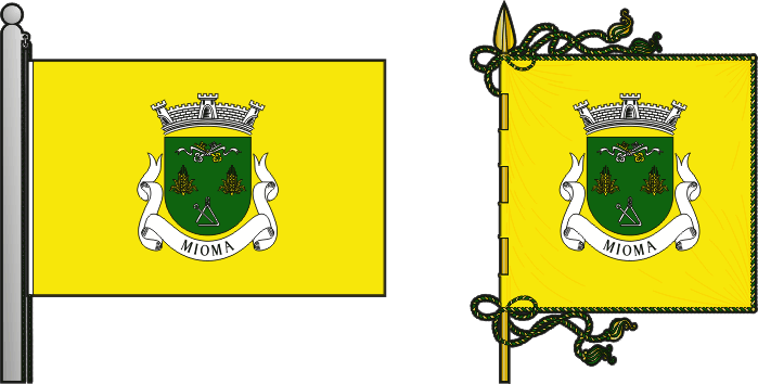 Bandeira e estandarte da freguesia de Mioma - Mioma civil parish, flag and banner