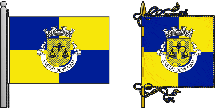 Bandeira e estandarte da freguesia de São Miguel de Vila Boa - São Miguel de Vila Boa civil parish, flag and banner Bandeira e estandarte da freguesia de São Miguel de Vila Boa - São Miguel de Vila Boa civil parish, flag and banner