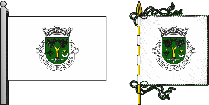 Bandeira e estandarte da freguesia de São Brás de Alportel - São Brás de Alportel civil parish, flag and banner