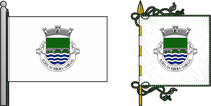 Bandeira e estandarte da antiga freguesia de Aldeia da Ribeira - Aldeia da Ribeira former civil parish, flag and banner Bandeira e estandarte da antiga freguesia de Aldeia da Ribeira - Aldeia da Ribeira former civil parish, flag and banner