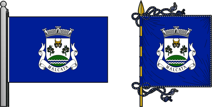 Bandeira e estandarte da freguesia de Malcata - Malcata civil parish, flag and banner