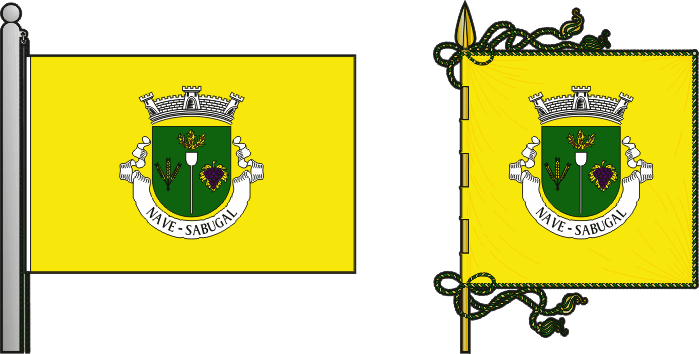 Bandeira e estandarte da freguesia de Nave - Nave civil parish, flag and banner Bandeira e estandarte da freguesia de Nave - Nave civil parish, flag and banner