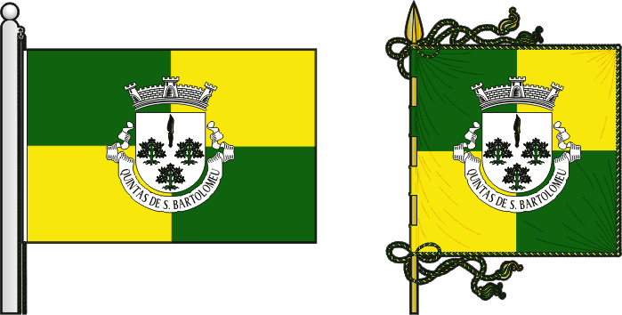 Bandeira e estandarte da freguesia de Quintas de São Bartolomeu - Quintas de São Bartolomeu civil parish, flag and banner
