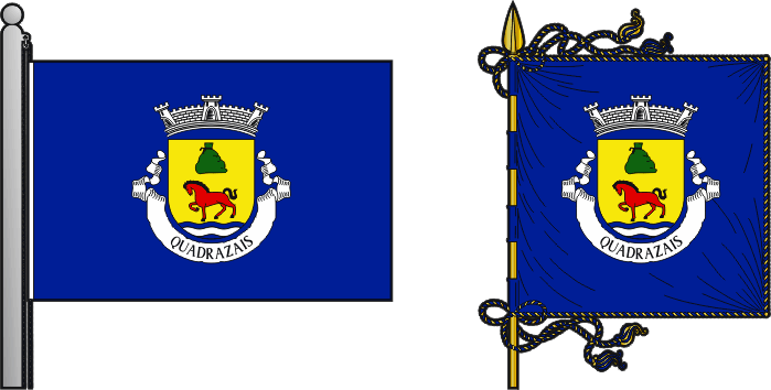 Bandeira e estandarte da freguesia de Quadrazais - Quadrazais civil parish, flag and banner