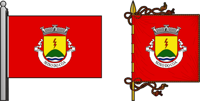 Bandeira e estandarte da antiga freguesia de Seixo do Côa - Seixo do Côa former civil parish, flag and banner