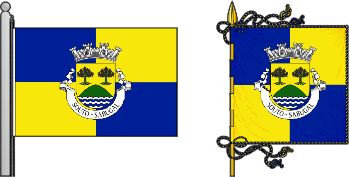 Bandeira e estandarte da freguesia de Souto - Souto civil parish, flag and banner