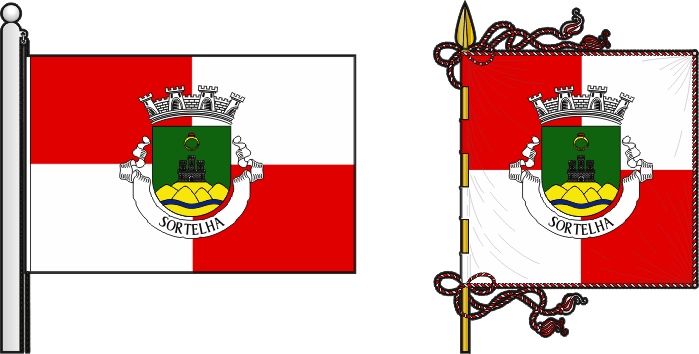 Bandeira e estandarte da freguesia de Sortelha - Sortelha civil parish, flag and banner