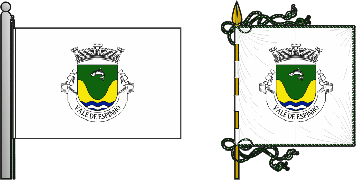 Bandeira e estandarte da freguesia de Vale de Espinho - Vale de Espinho civil parish, flag and banner