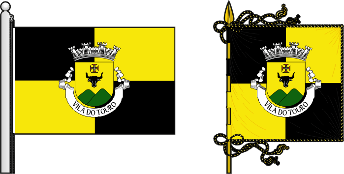 Bandeira e estandarte da freguesia de Vila do Touro - Vila do Touro civil parish, flag and banner Bandeira e estandarte da freguesia de Vila do Touro - Vila do Touro civil parish, flag and banner