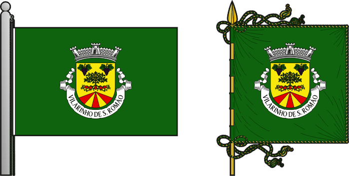 Bandeira e estandarte da freguesia de Vilarinho de São Romão - Vilarinho de São Romão civil parish, flag and banner