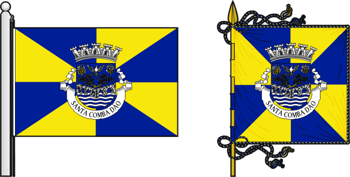 Bandeira e estandarte do Município de Santa Comba Dão - Santa Comba Dão municipal flag and banner
