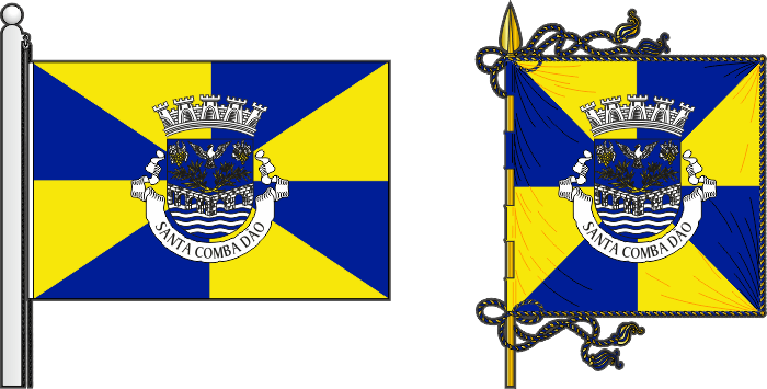 Bandeira e estandarte do Município de Santa Comba Dão - Santa Comba Dão municipal flag and banner