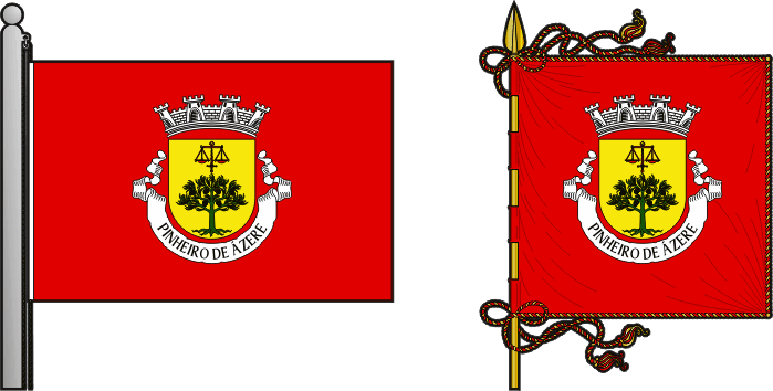 Bandeira e estandarte da freguesia de Pinheiro de Ázere - Pinheiro de Ázere civil parish, flag and banner