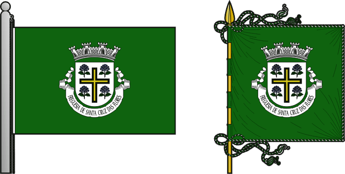 Bandeira e estandarte da freguesia de Santa Cruz das Flores - Santa Cruz das Flores civil parish, flag and banner Bandeira e estandarte da freguesia de Santa Cruz das Flores - Santa Cruz das Flores civil parish, flag and banner