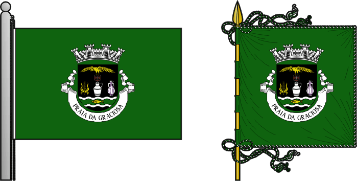 Bandeira e estandarte da freguesia de Praia (São Mateus) - Praia (São Mateus) civil parish, flag and banner