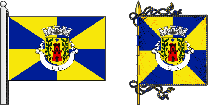 Bandeira e estandarte do Município de Seia - Seia municipal flag and banner