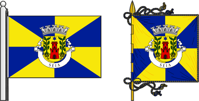 Bandeira e estandarte do Município de Seia - Seia municipal flag and banner