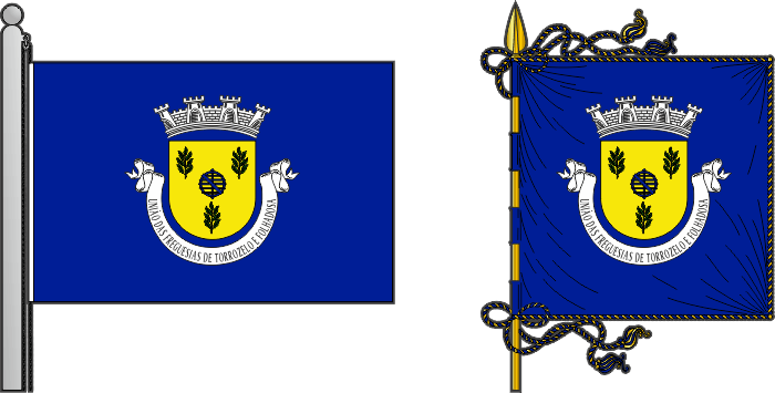 Bandeira e estandarte da União das freguesias de Torrozelo e Folhadosa - Torrozelo and Folhadosa civil parishes union flag and banner